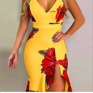 NWT Yellow dress size Large